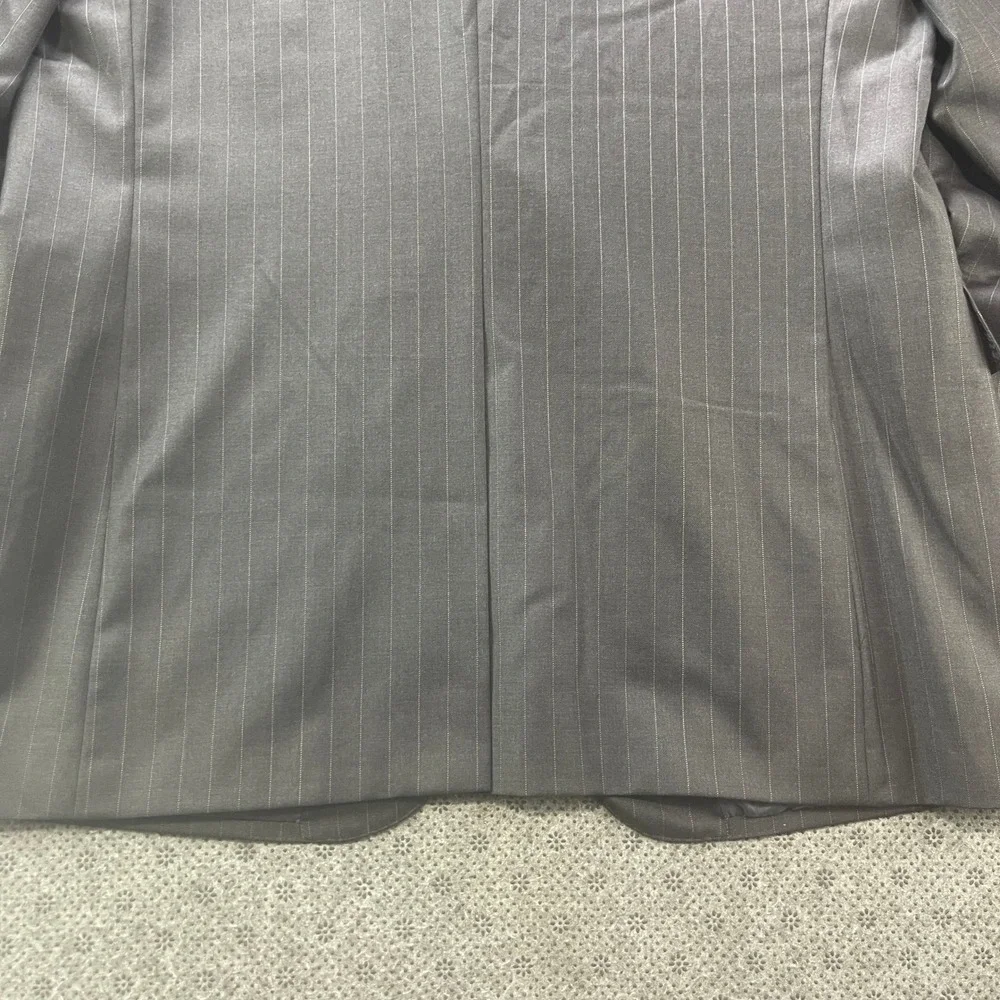 Jos A Bank Signature Gold 43L W36xL34 Grey Pinstripe Wool Suit Pleated Cuffed